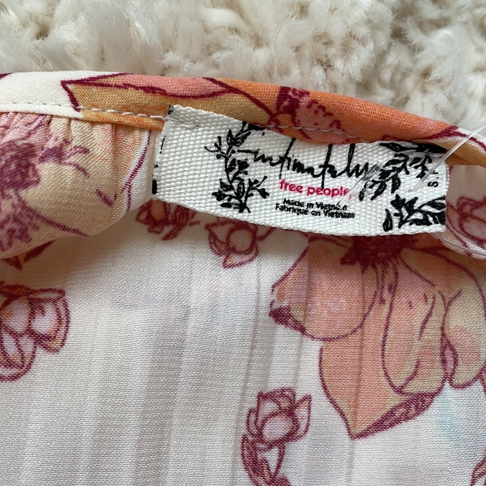 NWT Free People Ivory Combo Floral Tank Top Small - Picture 8 of 8